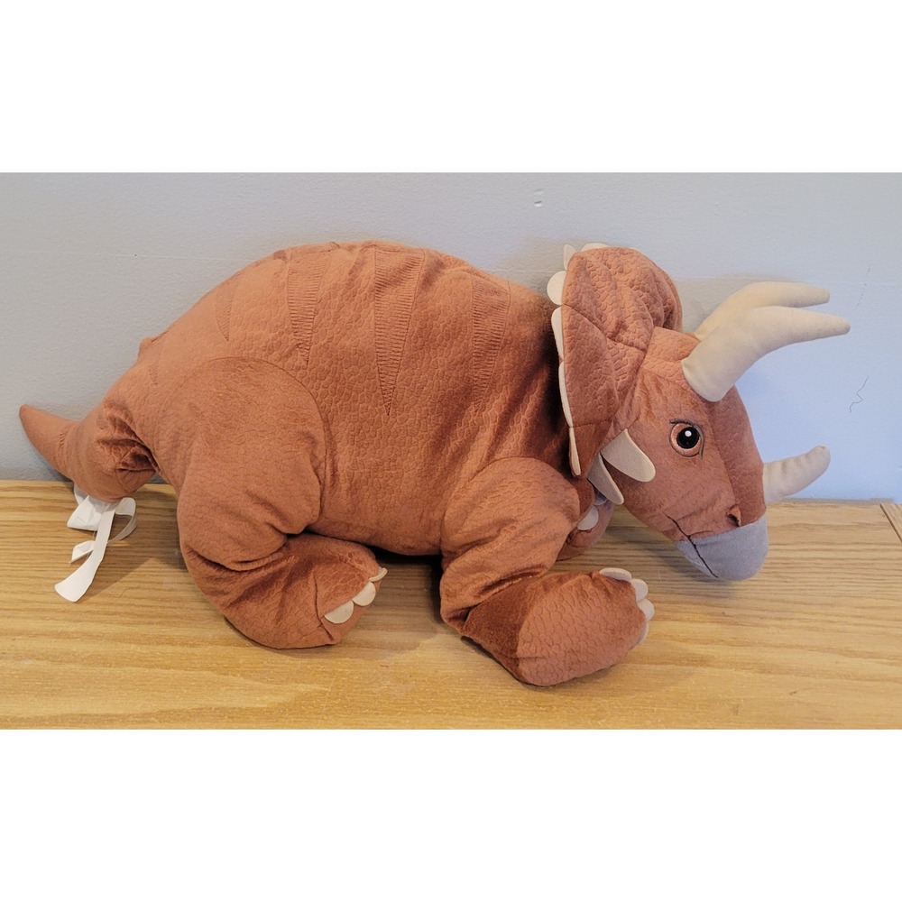 IKEA JATTELIK Triceratops Dinosaur Plush Large 69cm 27" Brown Stuffed Animal
